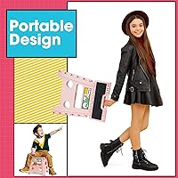 Vista 6 de Taburete plegable de 13 pulgadas para adultos y niños con capacidad para hasta 300 libras, taburetes plegables antideslizantes con asa, taburete