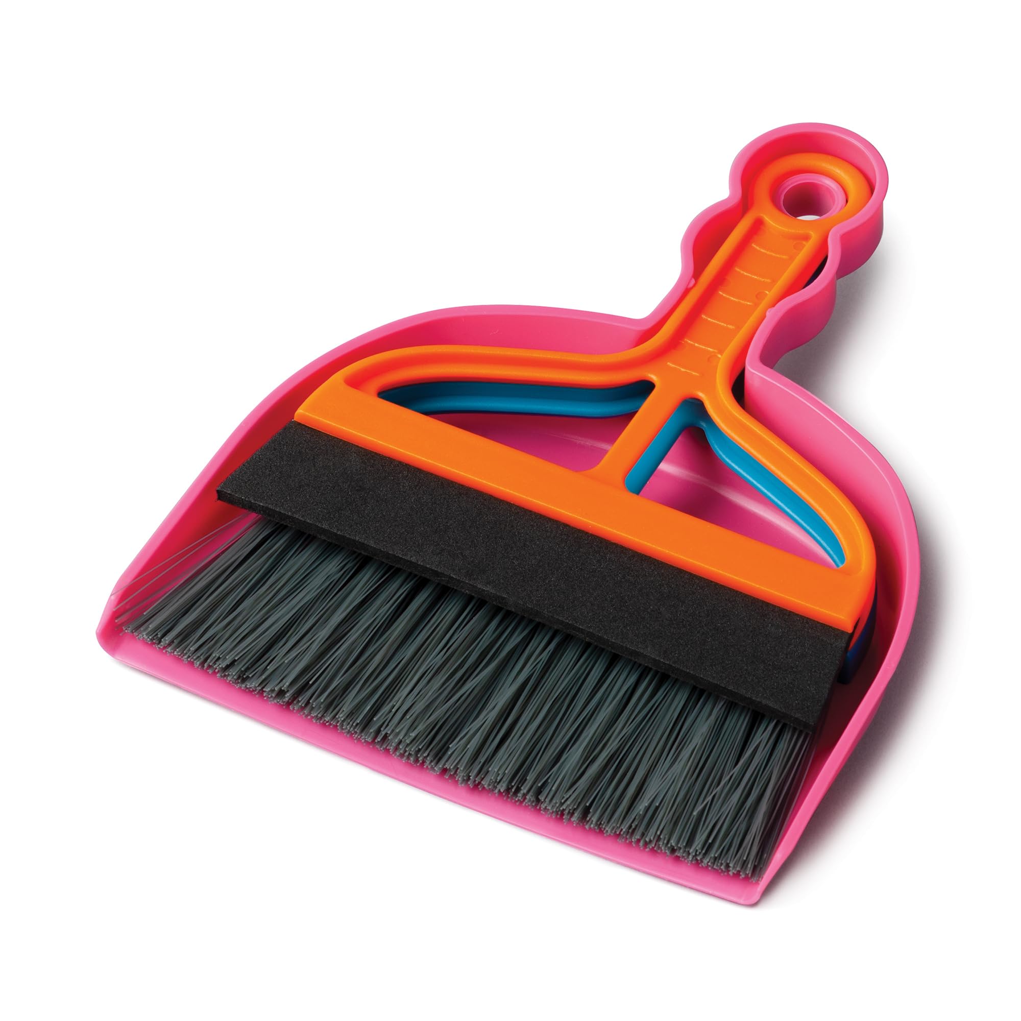 Kilo Mini Dustpan and Brush Set, 3 Piece Portable Cleaning Brush, Dust Pan and Squeegee Combo, Perfect for Home and Office Worktop, Tabletop or Floor Spills