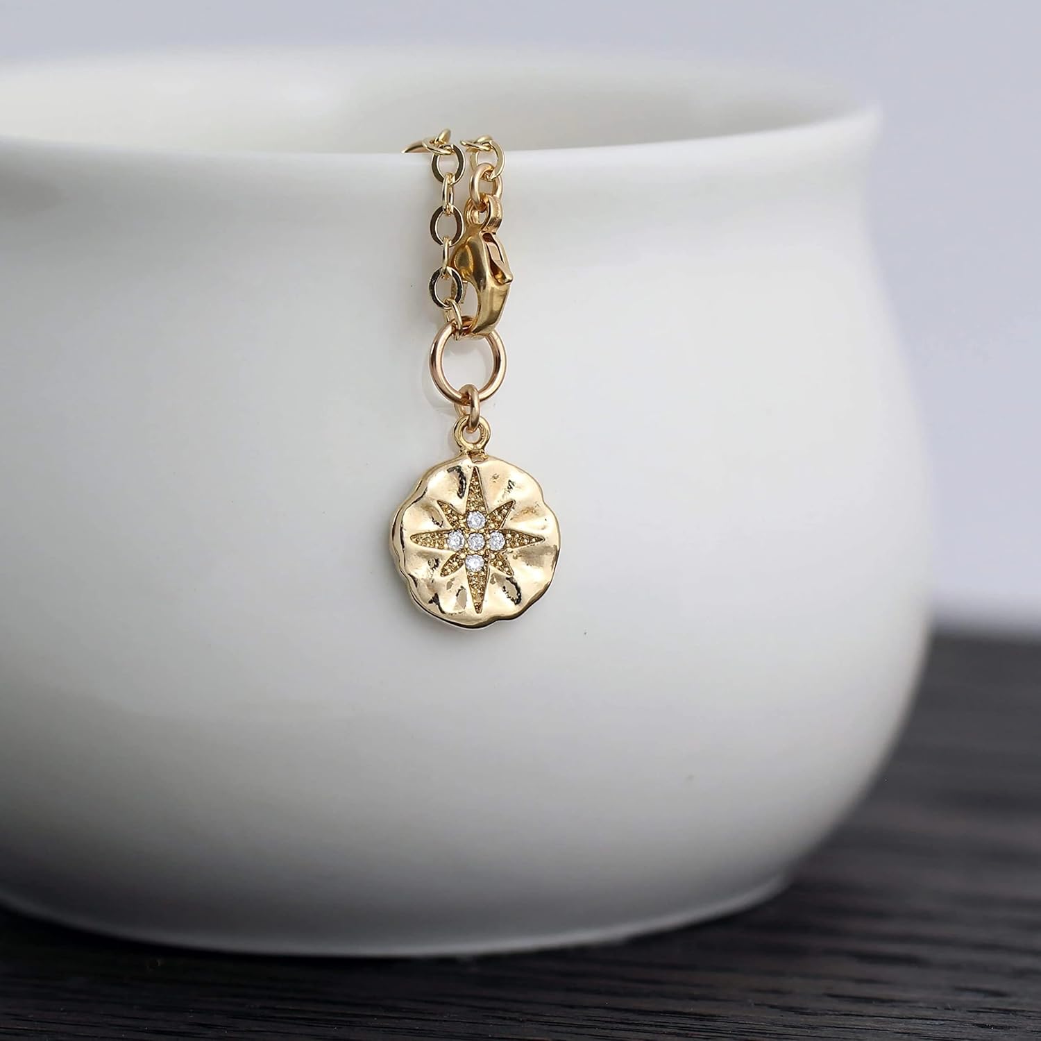A Charmed Impression 14K Gold Diamond Starburst Bracelet - Retirement Gift for Women