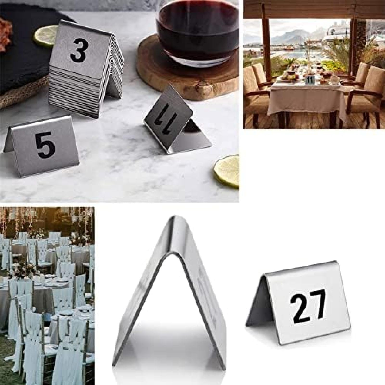 Números De Mesa De Doble Cara 1-50 1-100 Tarjetas De Lugar De Mesa Portatarjetas De Lugar, Fácil De Leer, Fuerte, Duradero, Para Comedor De Cocina, Banquetes De Boda, Carteles De Mesa De Restauran
