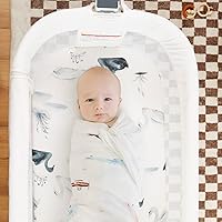 Vista 116 de Juego de 2 sábanas elásticas ultra suaves para moisés, ajuste universal para moisés, cesta de moisés, colchón rectangular ovalado, seguro y cómodo