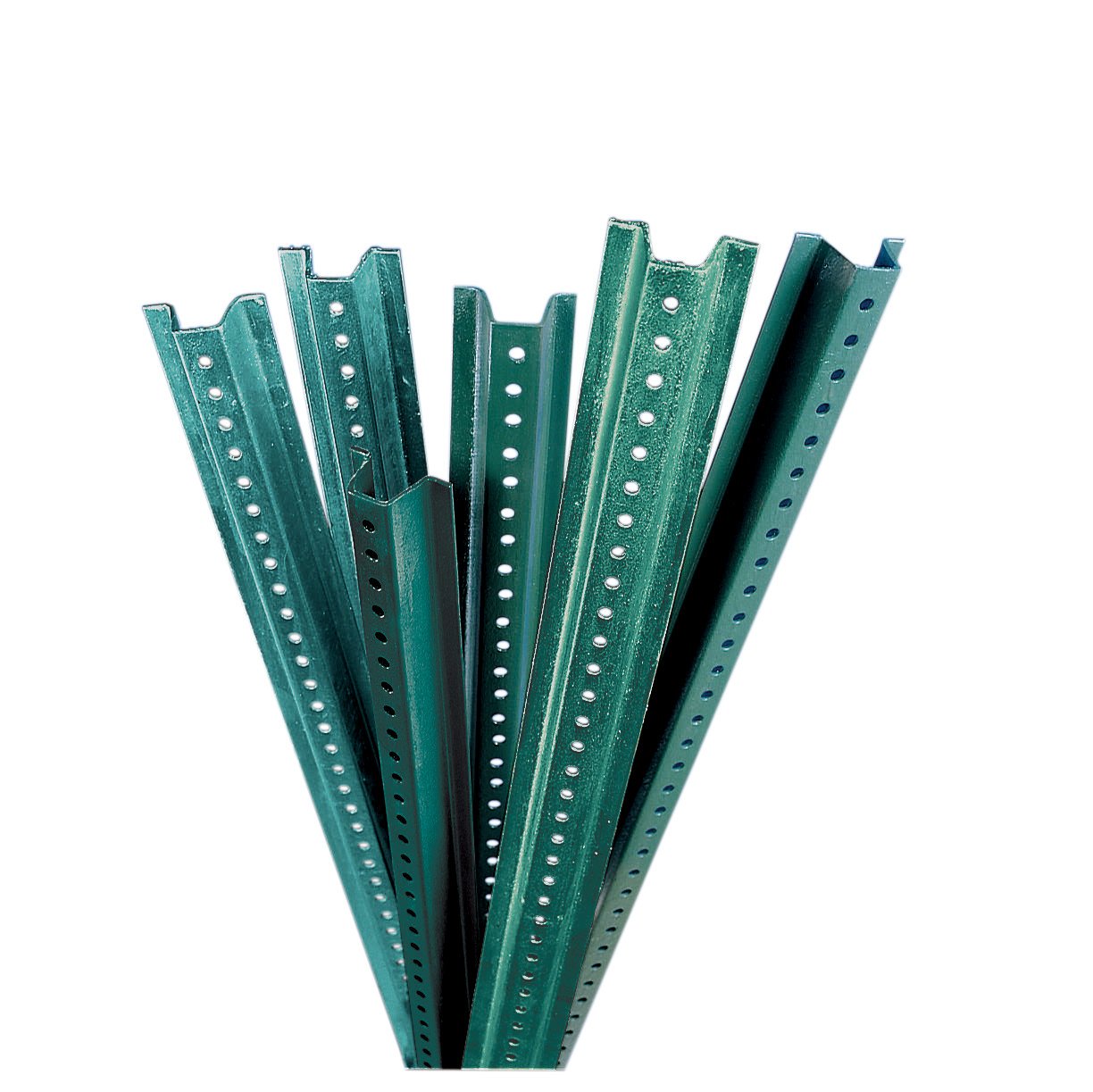 Brady 95047 6' Length, High-Tensile Strength Steel Baked Green Enamel On Hot-Rolled, Green Color U-Channel Sign Posts