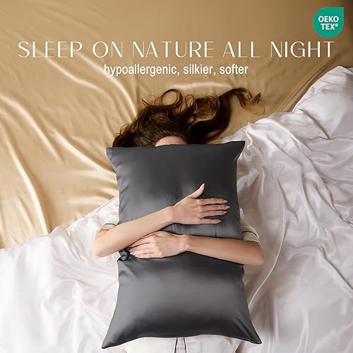 Miniatura 3 de ZIMASILK - Funda de almohada 100 % seda de morera pura, para la salud del cabello y la piel, suave y lisa, ambos lados seda de grado 6A de alta