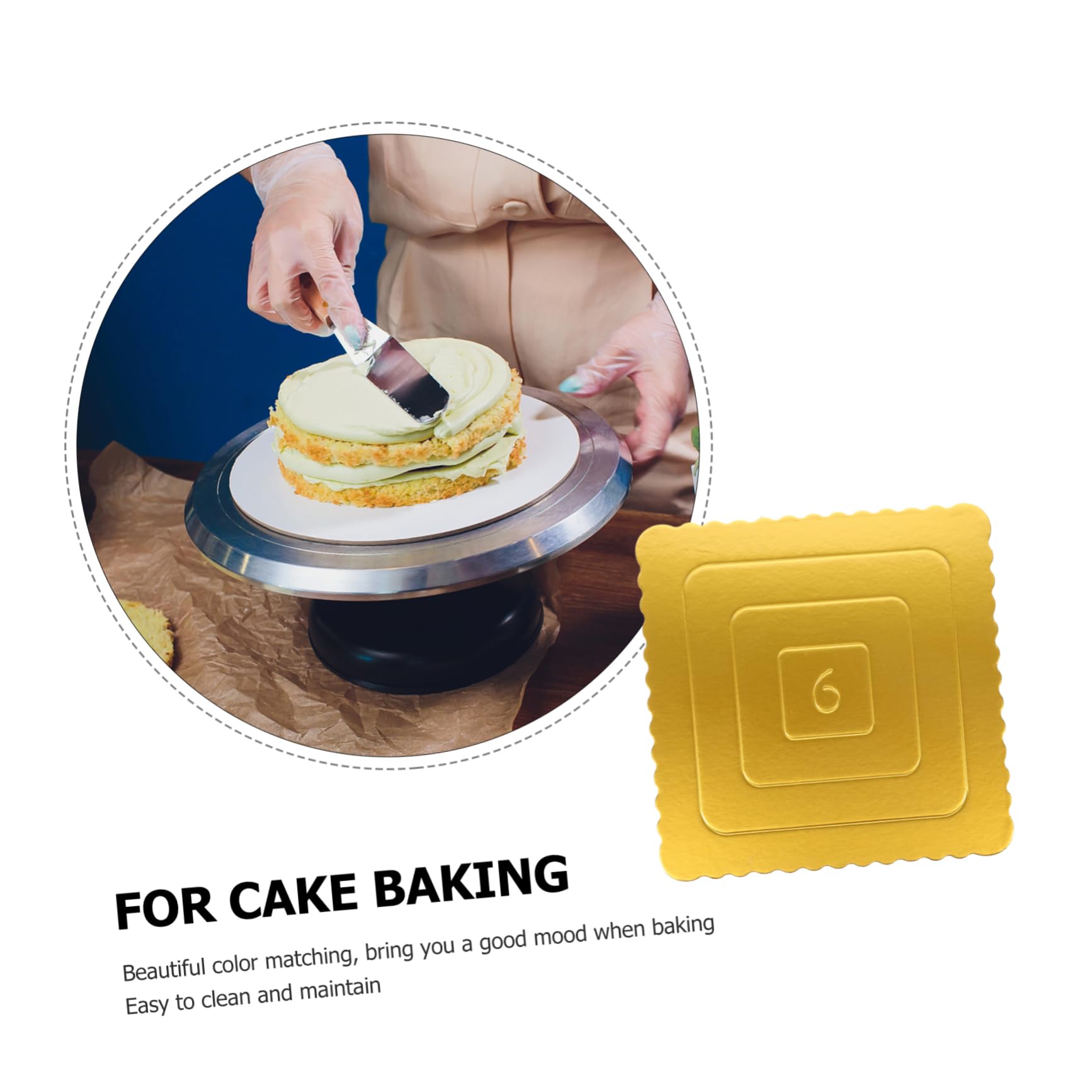 UTHCLO Elegant Paper Cake Base Board 6 Inch Reusable for Birthday Baking Party Dec