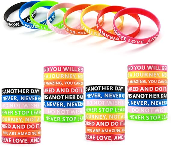 20 Stück Motivationsarmbänder Deutsch - Silikon Armbänder Mit Positiven Sprüchen