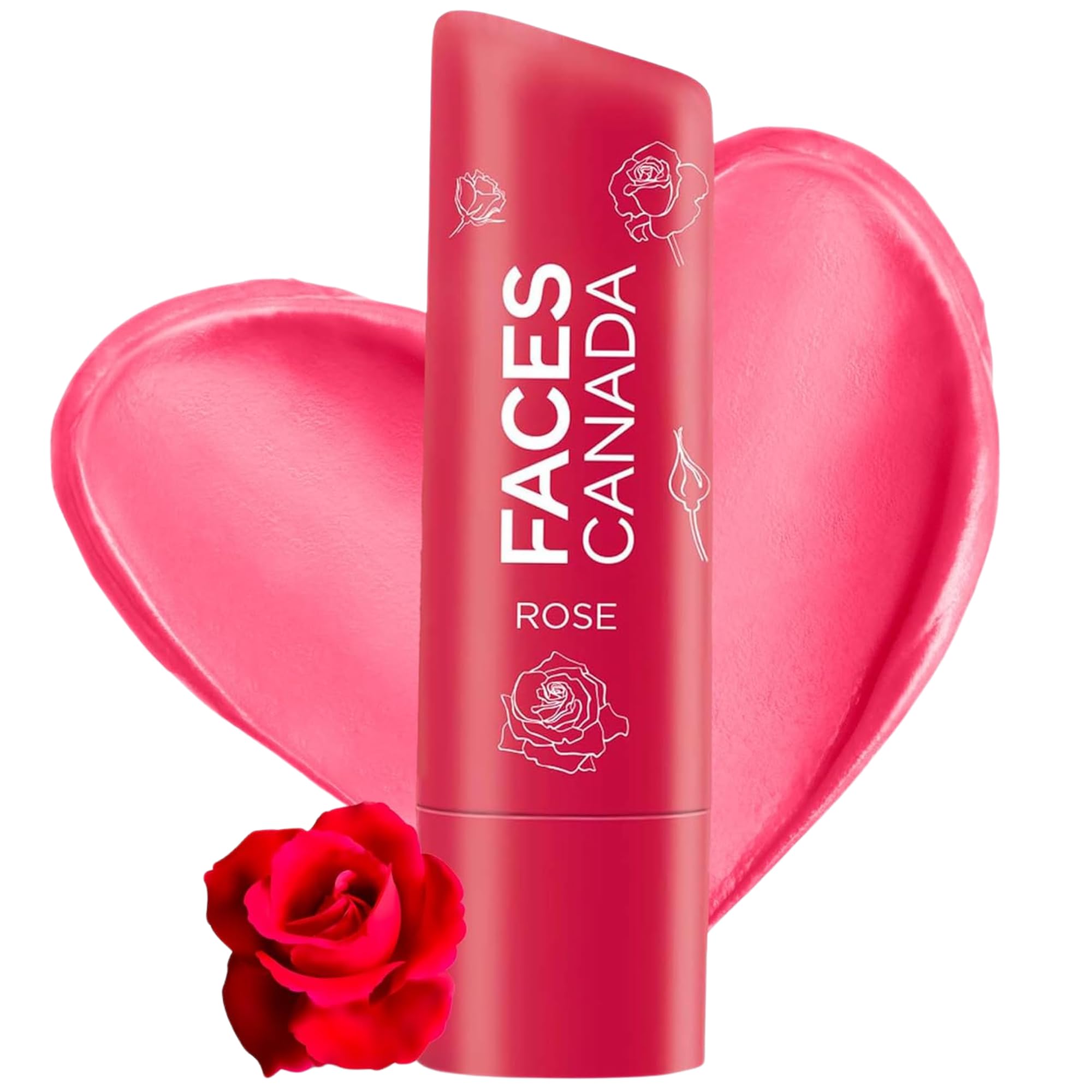 FACESCANADA Color Lip Balm - Rose Petal 03, 4.5g | Red Tint | 12HR Moisture | SPF 15 | Shea Butter, Vitamin C & E Enriched | Hydrating & Nourishing For Dry Chapped Lips | Softens Lips pack of 1
