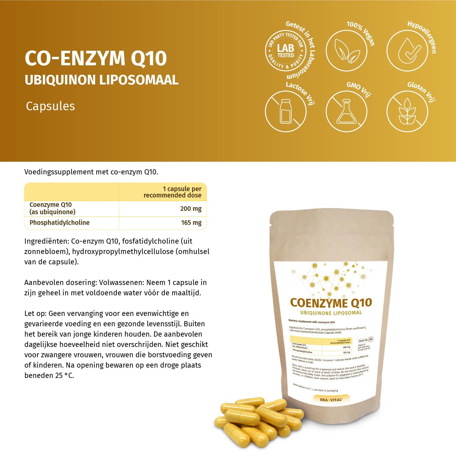 Coenzima Q10 Liposomal 200 mg por cápsula 360 cápsulas 12 meses de existencia
