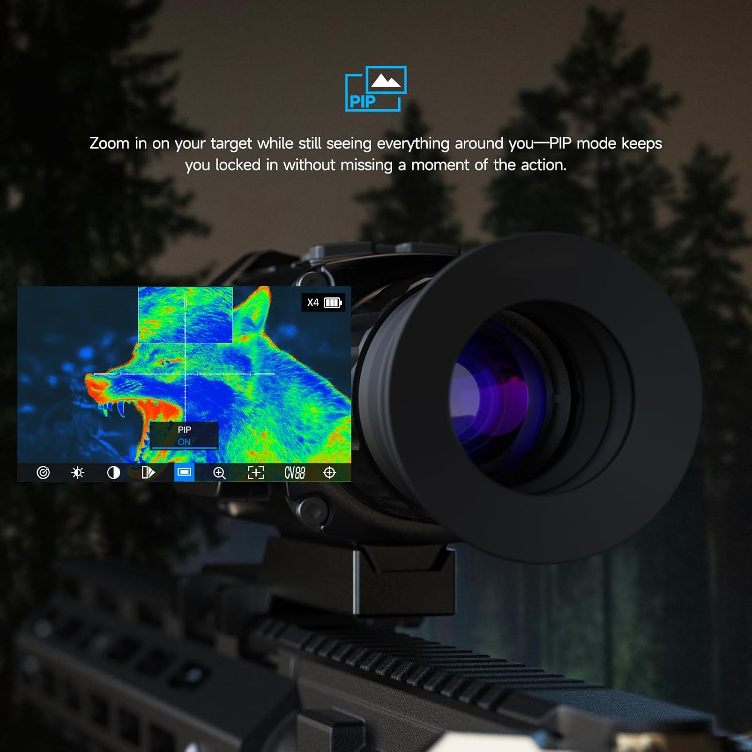 Feyachi Thermal Imaging Rifle Scope 1300-Yard Detection Range Rechargeable Battery 12-Hour runtime IPX7 Waterproof Rating Thermal Night Vision Scope with 6 Color Palettes for Hunting