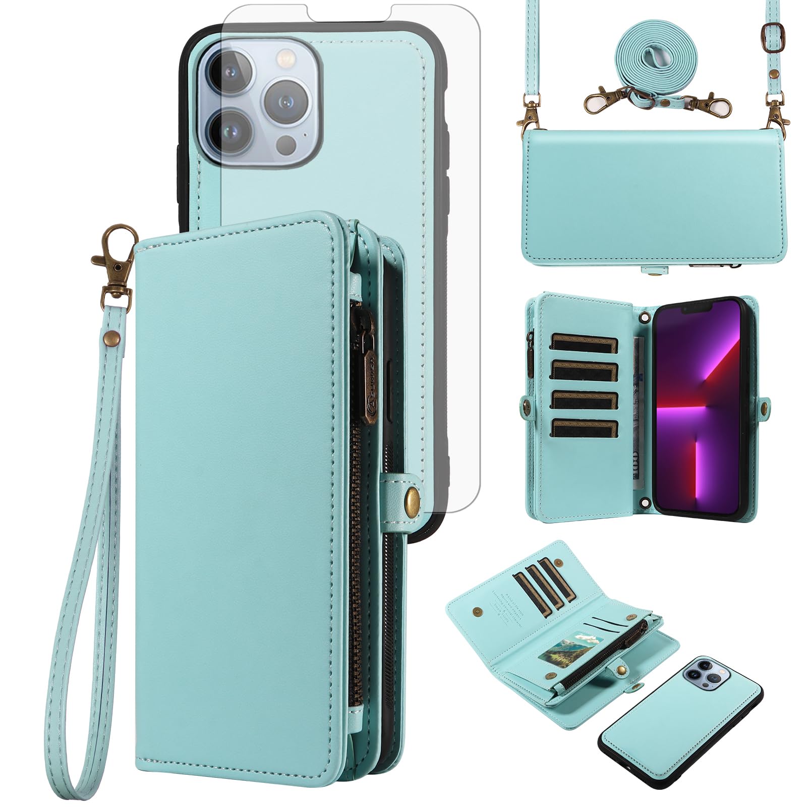 Coque iPhone 13 Pro Max Asuwish Vert antichoc élégante - 8