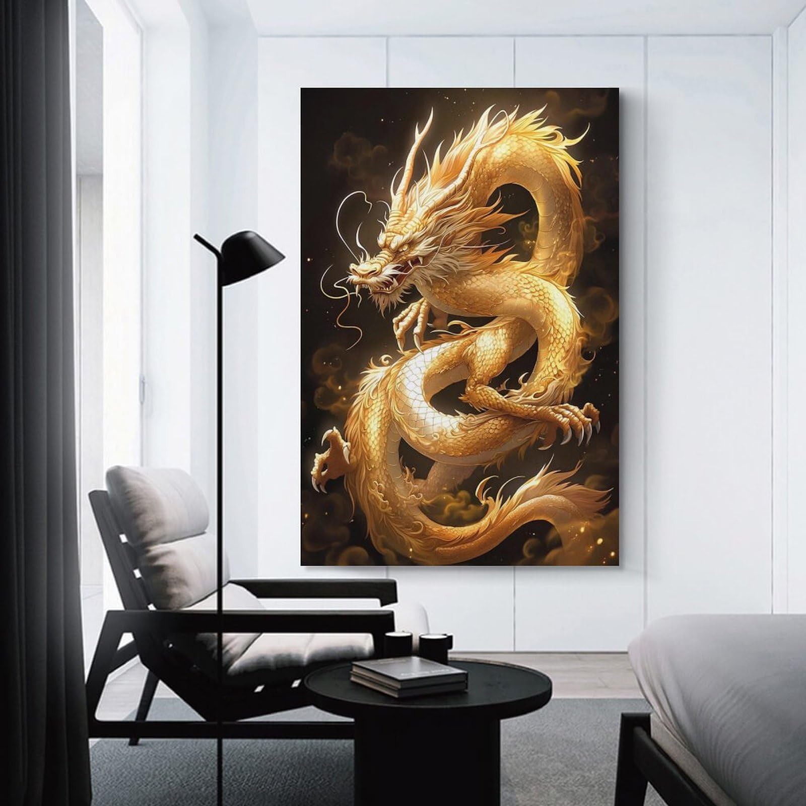 絵画　金龍　イラストレーションボード　額装は応相談　龍の絵　龍画 絵画 金龍 イラストレーションボード 額装は応相談 龍の絵 龍画 Amazon