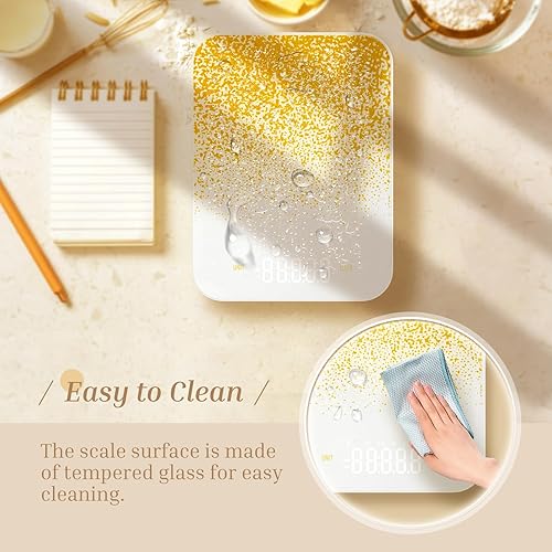 Miniatura 4 de Báscula digital de alimentos con función de tara, escala de cocina Bluetooth (GFl.Oz.LbOzMl), báscula para hornear impermeable con pantalla LED,
