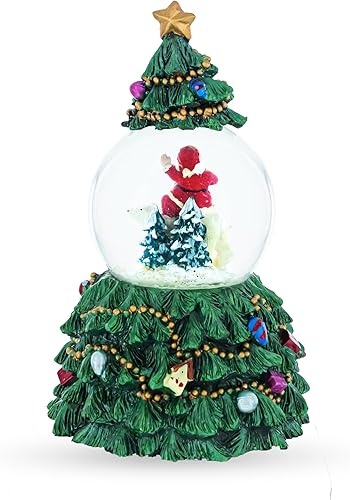 Miniatura 9 de Expedición Polar de Santa Globo musical de nieve de agua giratoria con Bear Rider