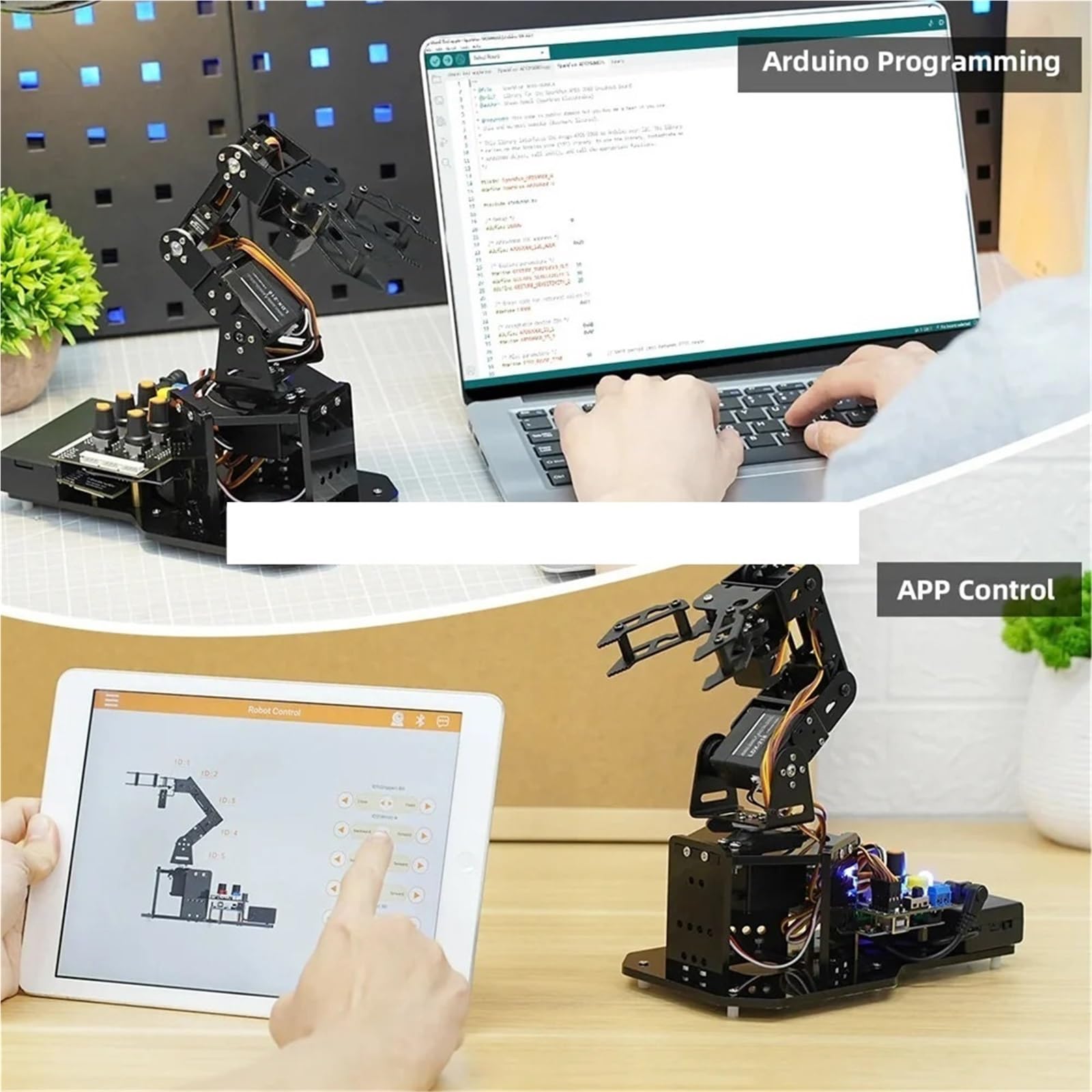 Ramię robota MiniArm AI z cyfrowymi serwami obsługującymi rozszerzenie czujnika Programowanie Arduino na otwartym kodzie źródłowym(RED)