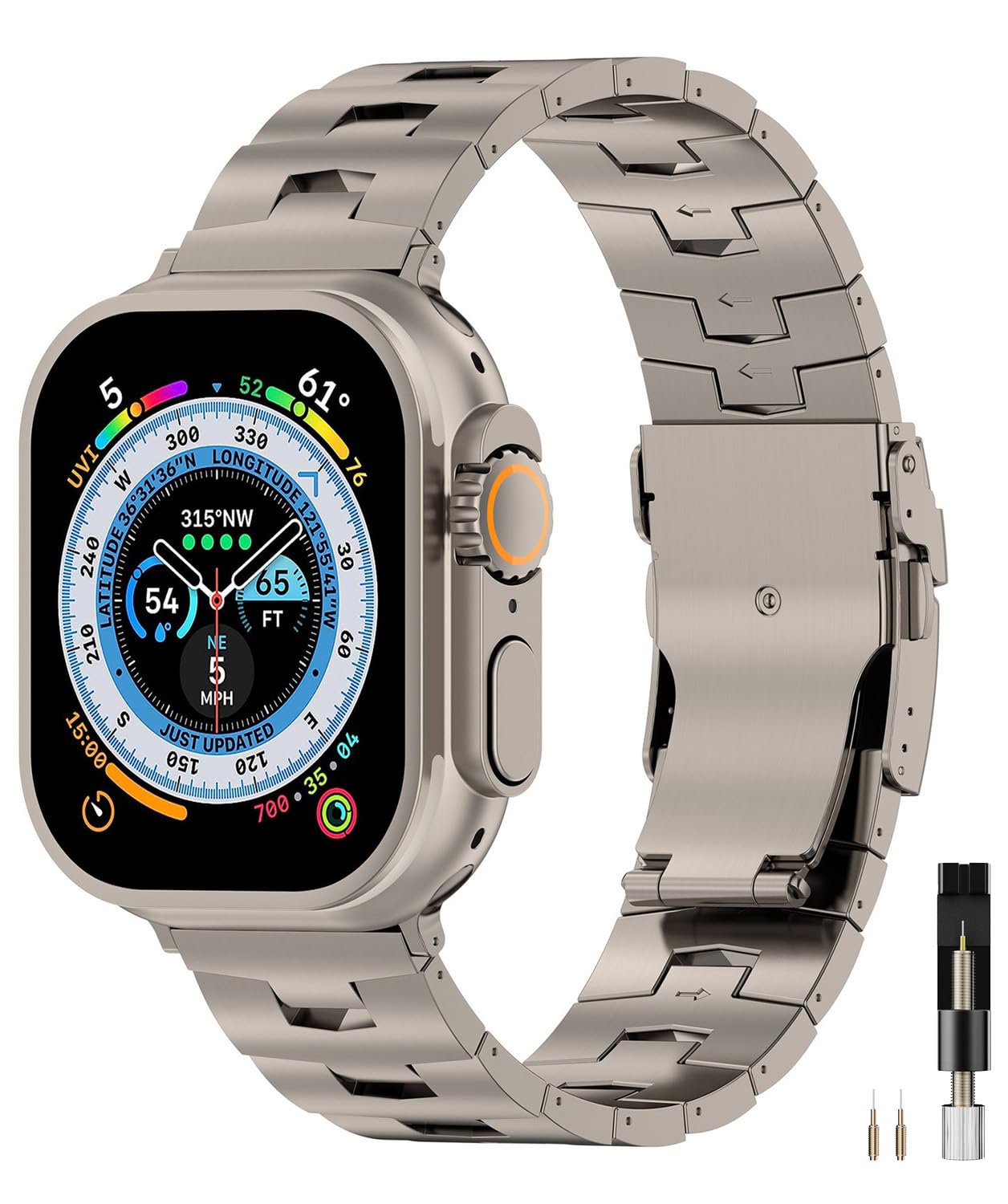 Miimall Titanium Strap for Apple Watch Series 10/11, iWatch 49mm 46mm 45mm 44mm 42mm