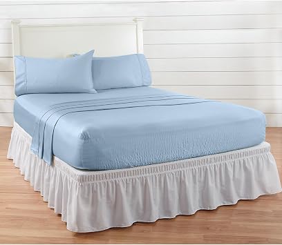 300 Thread Count Stretch Fit 100-Percent Cotton Luxury 4-Piece Sheet Set, King, Blue
