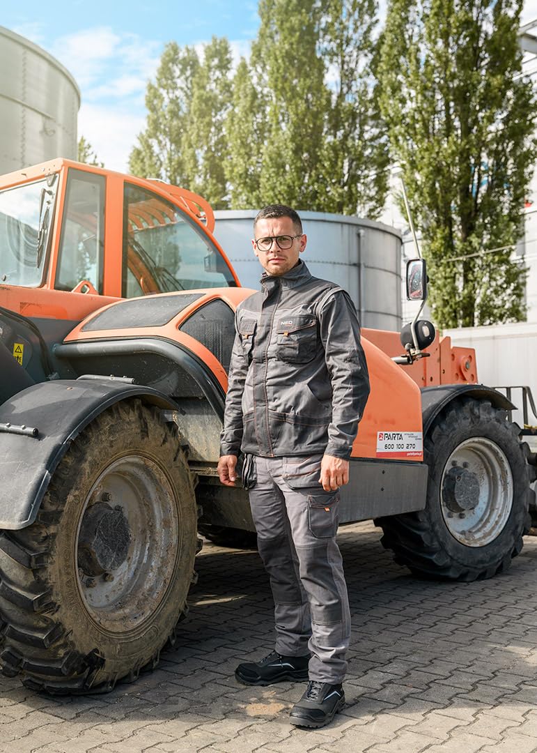 NEO TOOLS Ensemble de vêtements de travail | Pantalon de travail 6 en 1 (short court, pantalon, pantalon 3/4, avec ou sans bretelles) + veste de travail 2 en 1 (gilet, veste de travail) + T-shirt