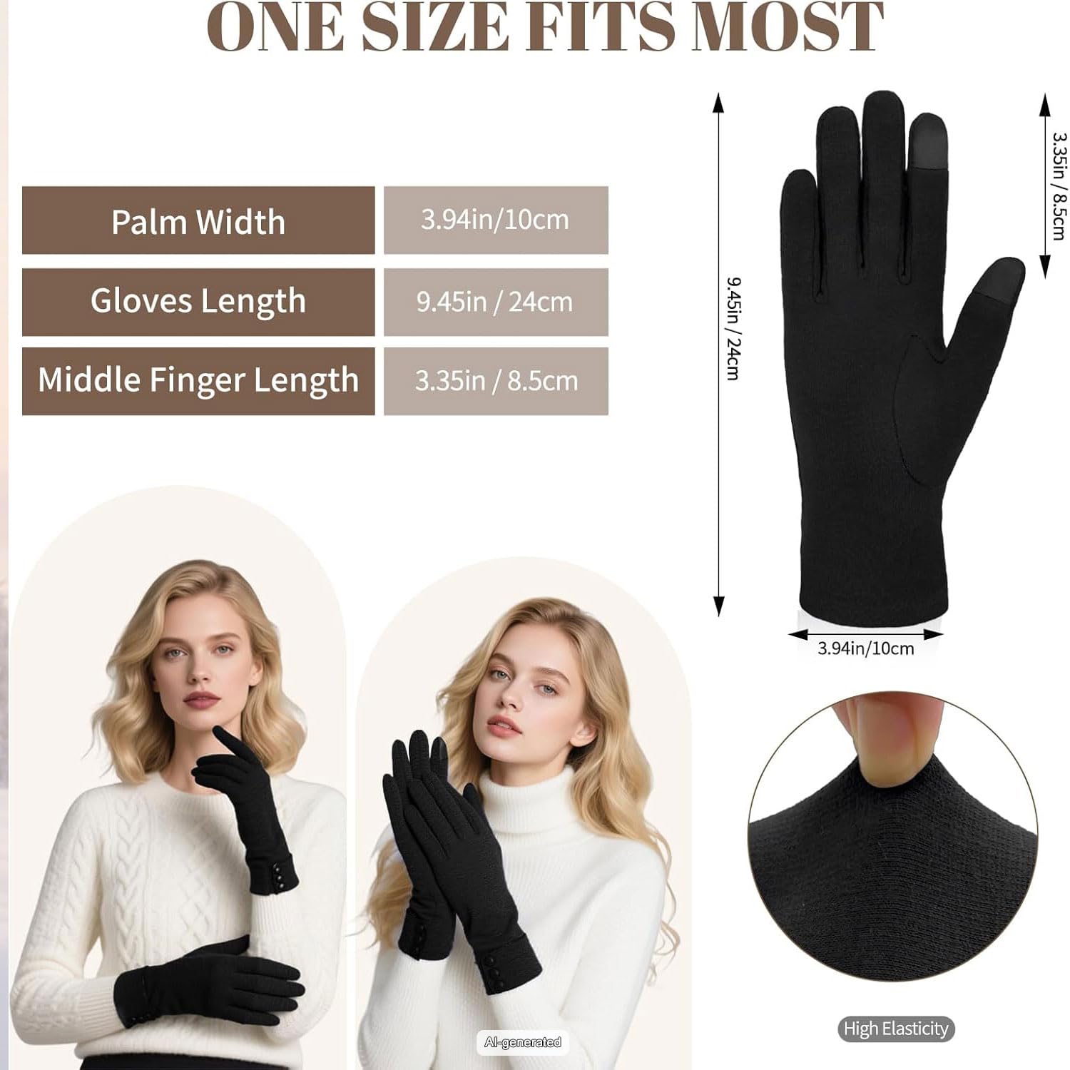 woogwin Guantes de invierno para mujer, con pantalla táctil, forro polar cálido, gruesos, térmicos, resistentes al viento, guantes de nieve para clima frío