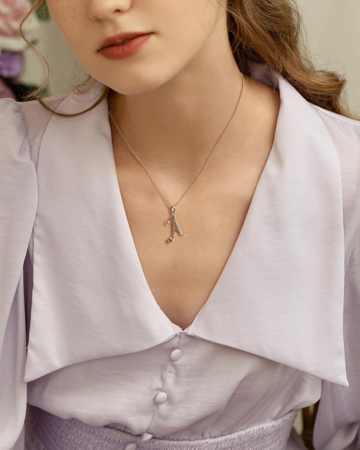 Mesovor 925 Sterling Silver Initial Necklace for Women, Classic 26 Letter Cubic Zirconia Hypoallergenic Necklace Jewelry Gifts for family Mother Sister Wife, 20 Inch Chain - Image 5