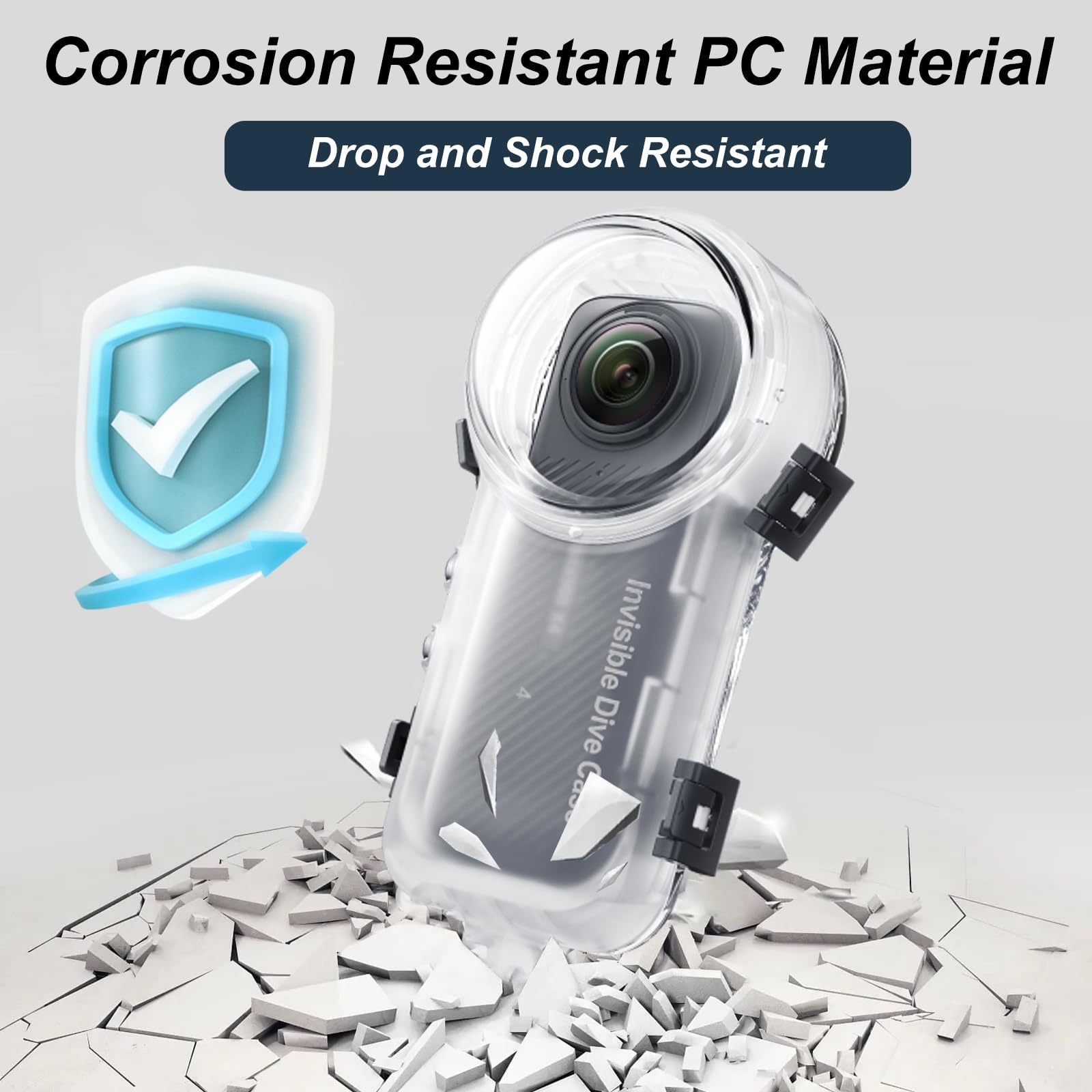 Insta 360 X3 - Custodia per immersioni invisibili, impermeabile fino a 60 m, con accessori per staffa