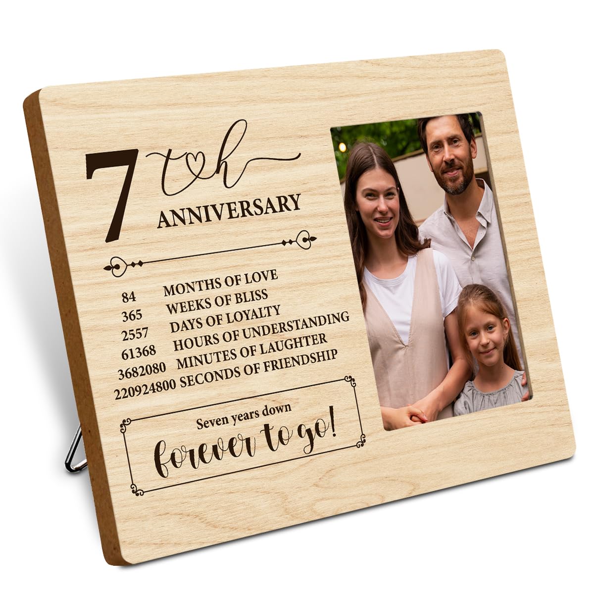 Wall Tabletop Frames Farmhouse Picture Frames 7 Year Anniversary for Him Her Women Wife Husband Mom Dad Wedding Gifts for Couple 7th Anniversary for Parents Photo Frames Best Gifts for Men Anniversary