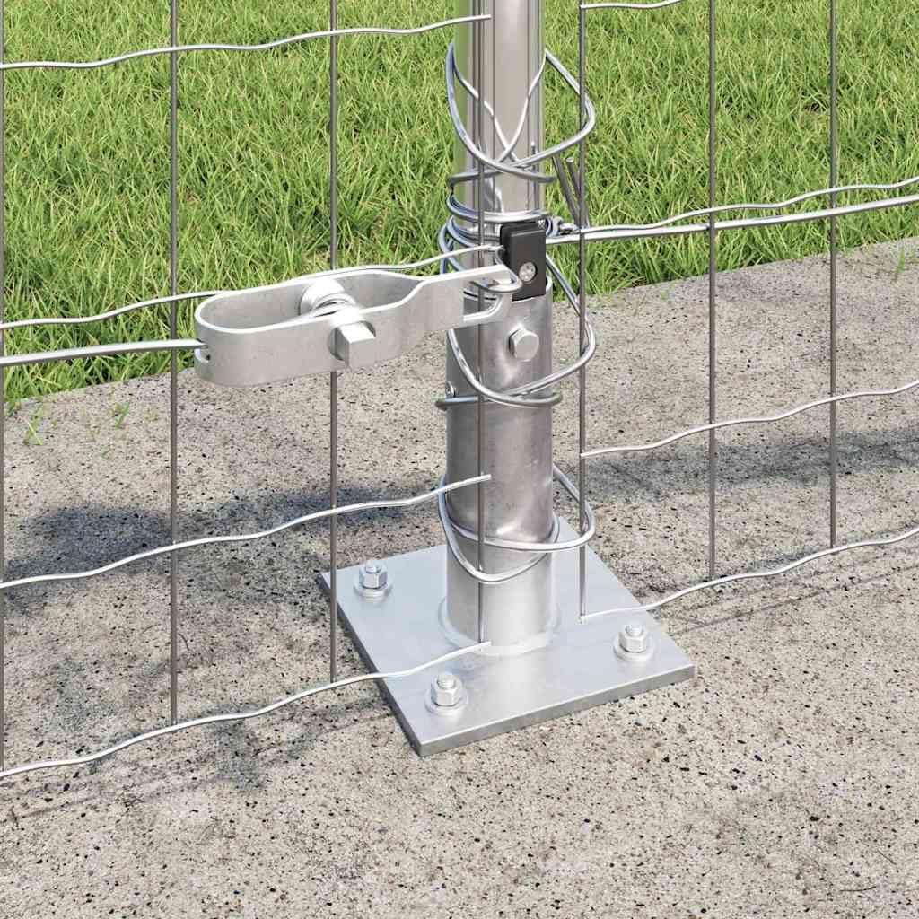 Silberner Maschendrahtzaun 0,6 x 25 m aus Stahl Modernes Design Robustes Gartenzaun-Set mit Pfosten und Zubehör für Hühnergärten und Kleintier-Volieren
