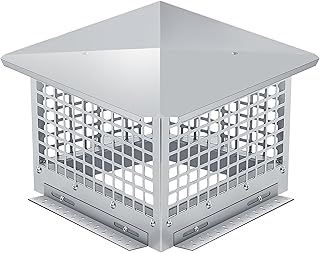 304 Stainless Steel Chimney Cap 13" x 13"- Heavy-Duty Spark Arrestor with Fine Mesh, Windproof Animal Guard for Clay Tile/Brick Flues, Easy DIY Installation