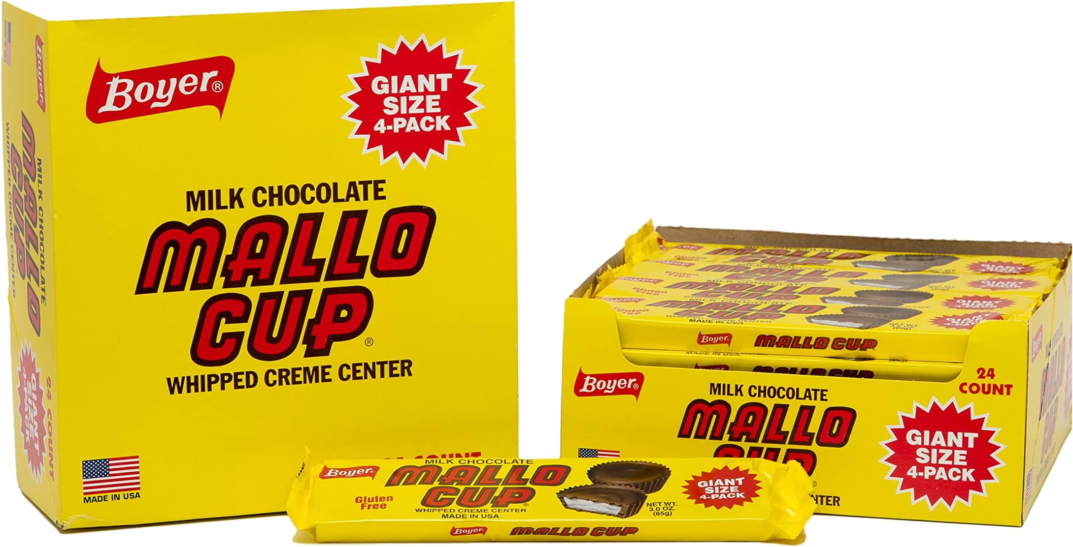 Boyer Candy Company Mallo Cups, 1.6Ounce Boxes (Pack of 24