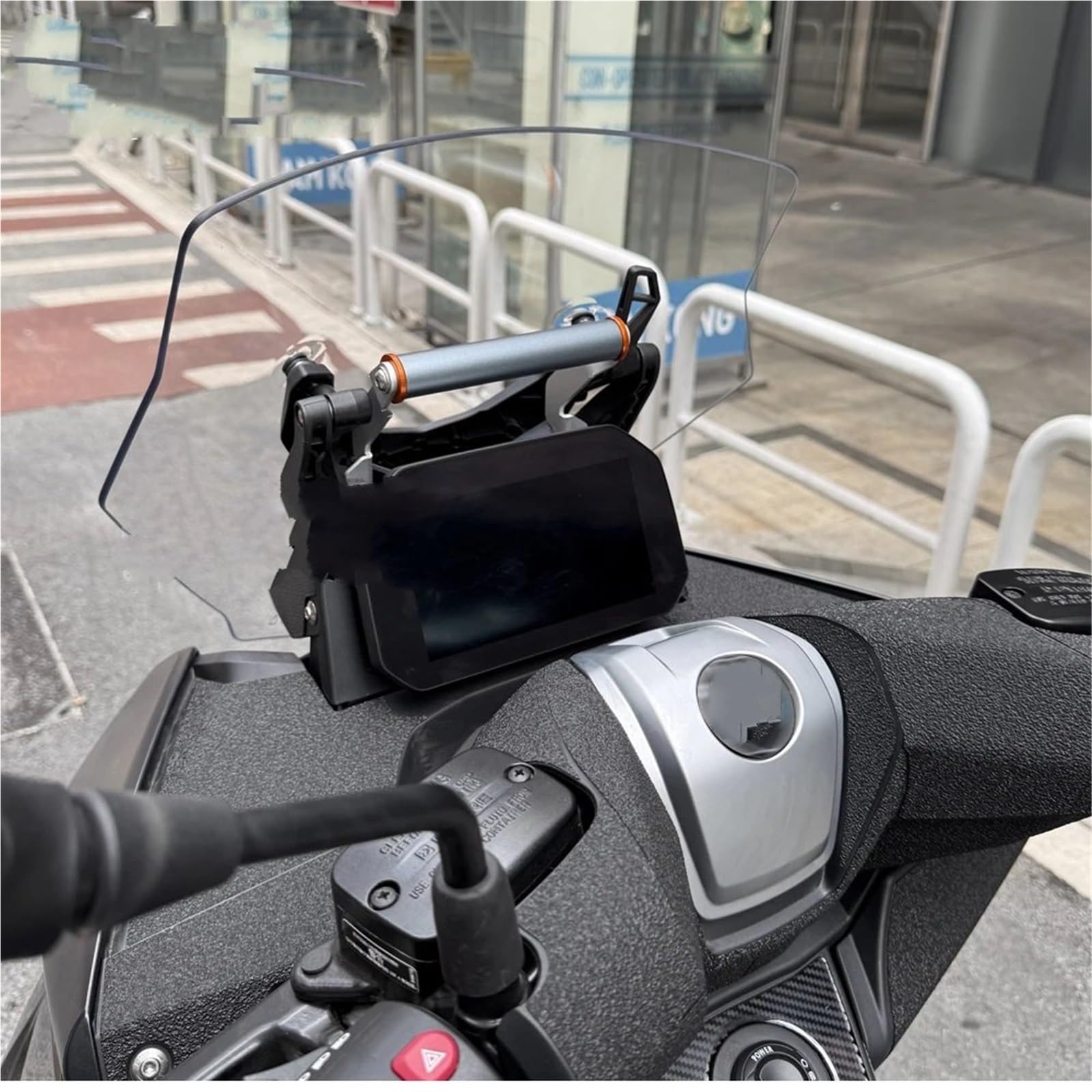 Uchwyt na telefon Do do Bmw C400GT 2025 Uchwyt nawigacji GPS z aluminium CNC Uchwyt przedłużający kierownicę Uchwyt do nawigacji GPS(12MM-Black)