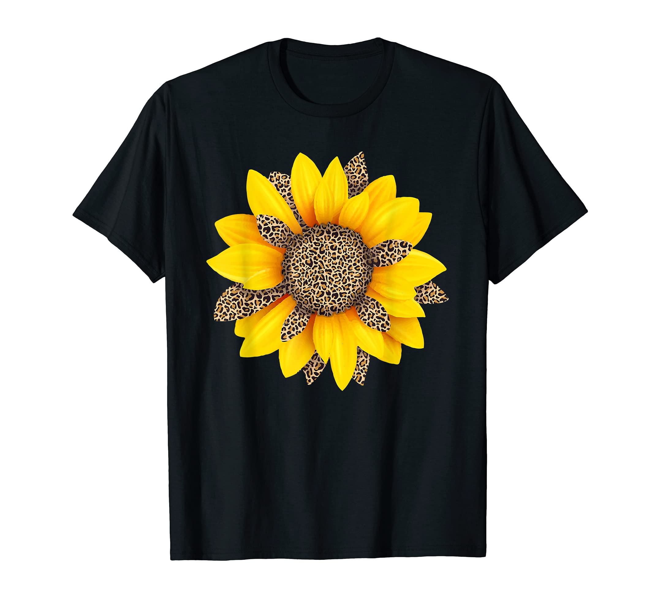 Sunflower Mom Sunshine Mama Cheetah Leopard Print Mother T-Shirt