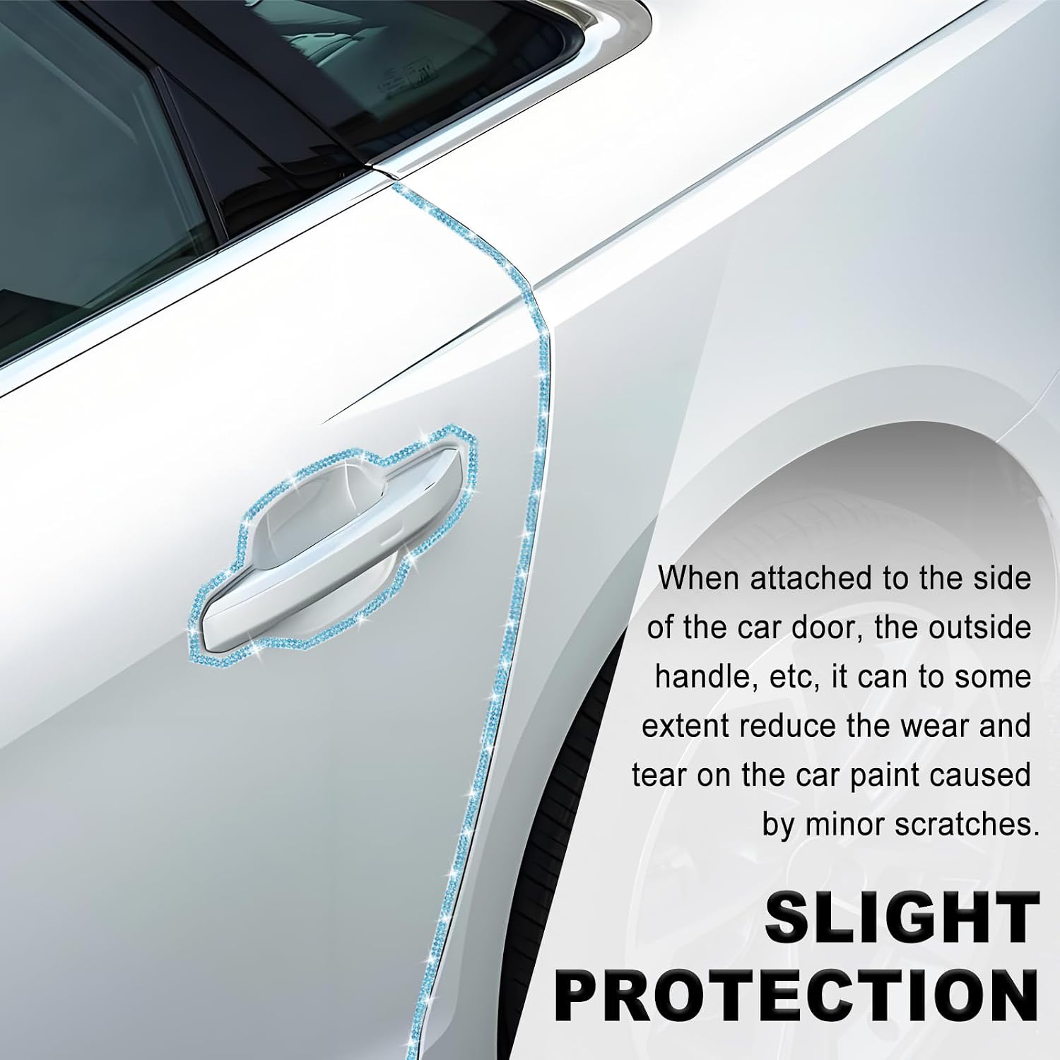 16.4Ft Bling Car Trim Self Adhesive Strip, Adhesive Bling Automotive Accessories Rhinestone Strip Fit for Men Women Glitter Diamond Sticker, Universal Fit DIY Line Molding Dashboard Decal--Lake Blue image 5