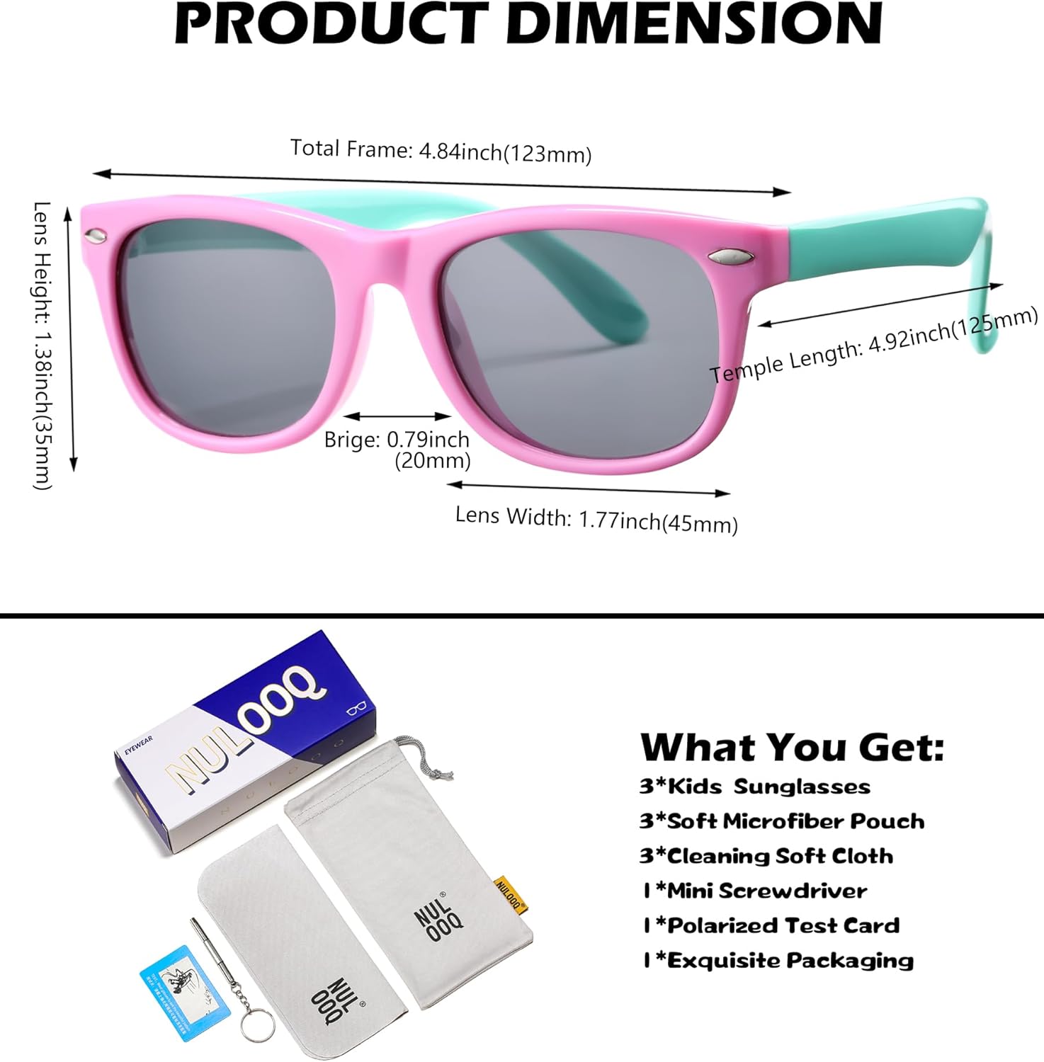 Kids Polarized Sunglasses for Boys Girls – TPEE Unbreakable Flexible Frame UV400 Protection Age 3-8 - Image 4