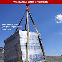 Vista 6 de Eslingas de elevación, correas de elevación de 4.92 pies, cuerda de alambre de una sola pierna resistente, eslinga de elevación de poliéster de 6600