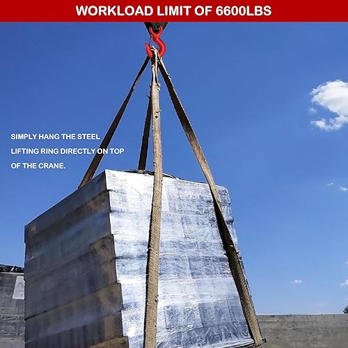 Miniatura 6 de Eslingas de elevación, correas de elevación de 4.92 pies, cuerda de alambre de una sola pierna resistente, eslinga de elevación de poliéster de 6600