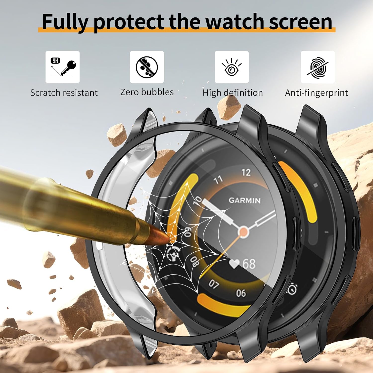4 Pack for Garmin Venu 3 45mm Screen Protector Case, Soft TPU Bumper Full Coverage Protective Accessories