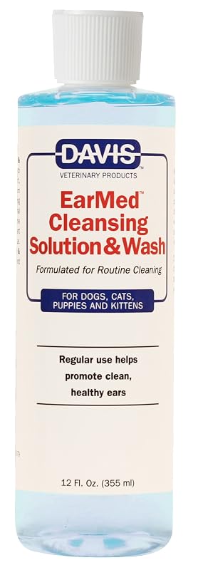Davis EW12 Solução de Limpeza e Lavagem de Ouvidos para Cães e Gatos, 360 mL