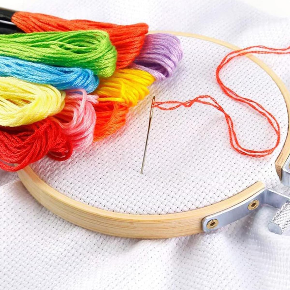 8 Pieces 14ct White Evenweave Cloth Cross Stitch Fabric Set for Embroidery Projects DIY Sewing Gridding Fabric Needlework Craft Supplies 30x30cm