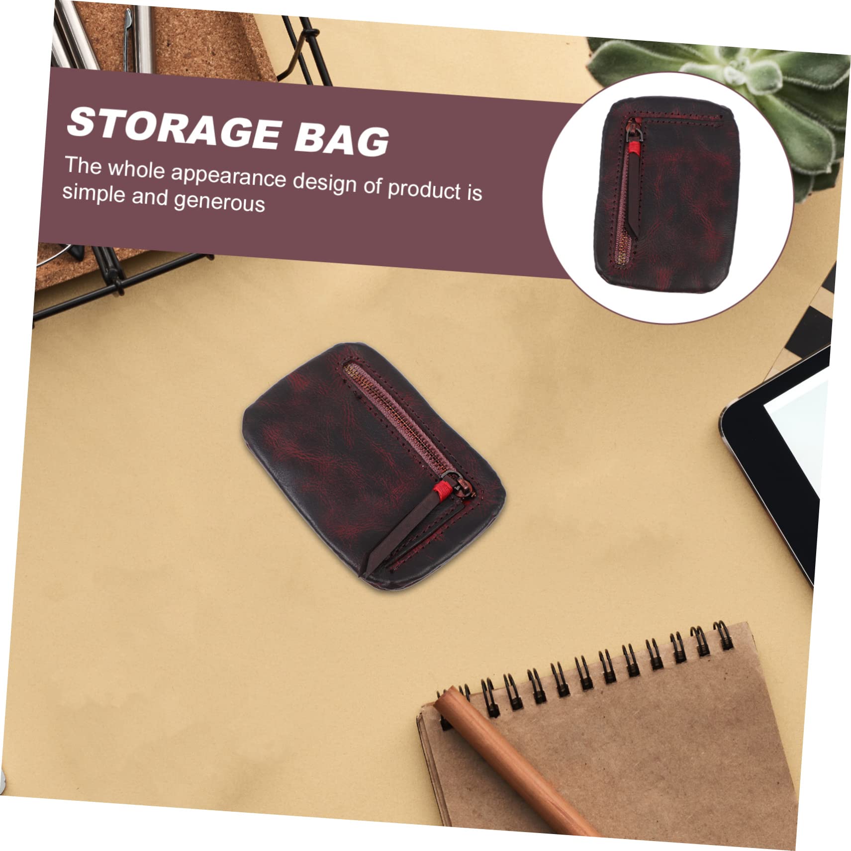 Angoily 3 Piezas bolsa de almacenamiento cargador de celular bolsa organizadora Cargador USB cable telefonico bolsa de cable USB u disco organizador auricular Monedero gerente piel genuina