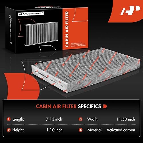 Miniatura 2 de A-Premium Filtro de aire de cabina con carbón activado compatible con Chevrolet Corvette 2005-2019 y Cadillac XLR 2004-2009