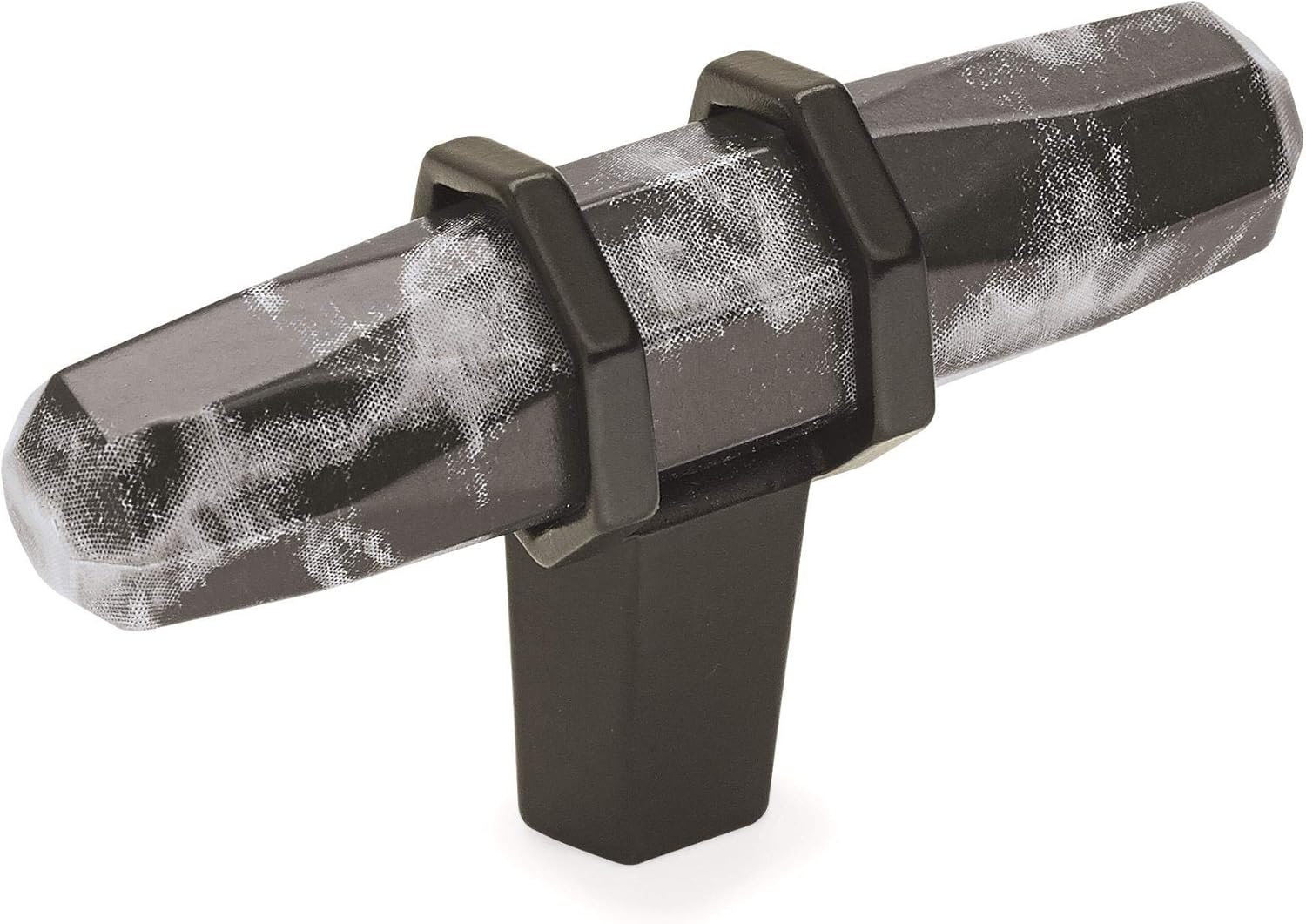 Amerock | Cabinet Knob | Marble Black/Black Bronze | 2-1/2 inch (64 mm) Length | Carrione | 1 Pack | Drawer Knob | Cabinet Hardware