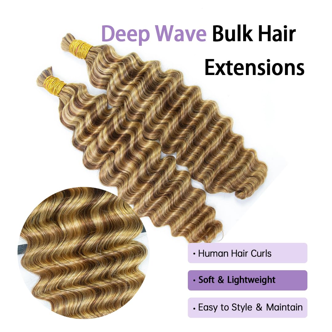 YWIGS 100% Human Hair Boho Braiding Hair 100g No-Weft Bundles