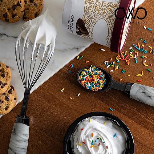 Vista 72 de COOK WITH COLOR juego de utensilios de cocina de acero inoxidable con revestimiento de cobre, con mangos suaves al tacto, 7 piezas Azul marino cobre