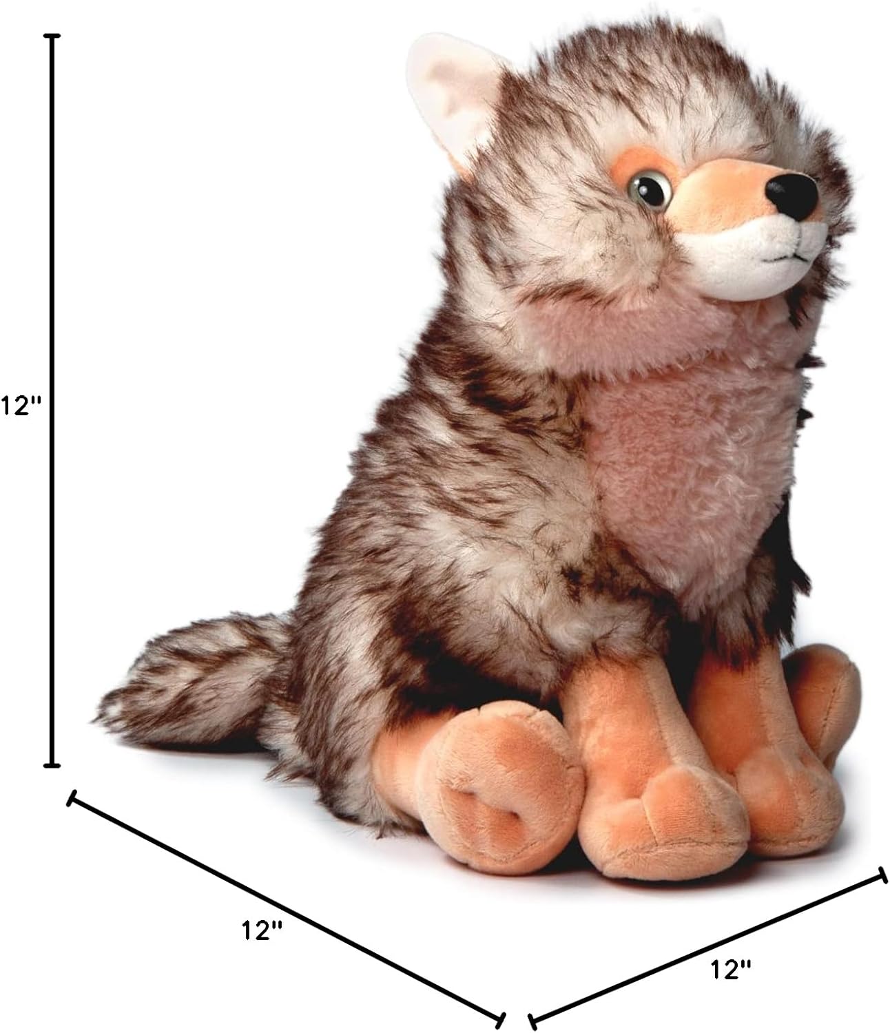The Petting Zoo Coyote Stuffed Animal, Gifts for Kids, Wild Onez Zoo Animals, Coyote Plush Toy 12 inches