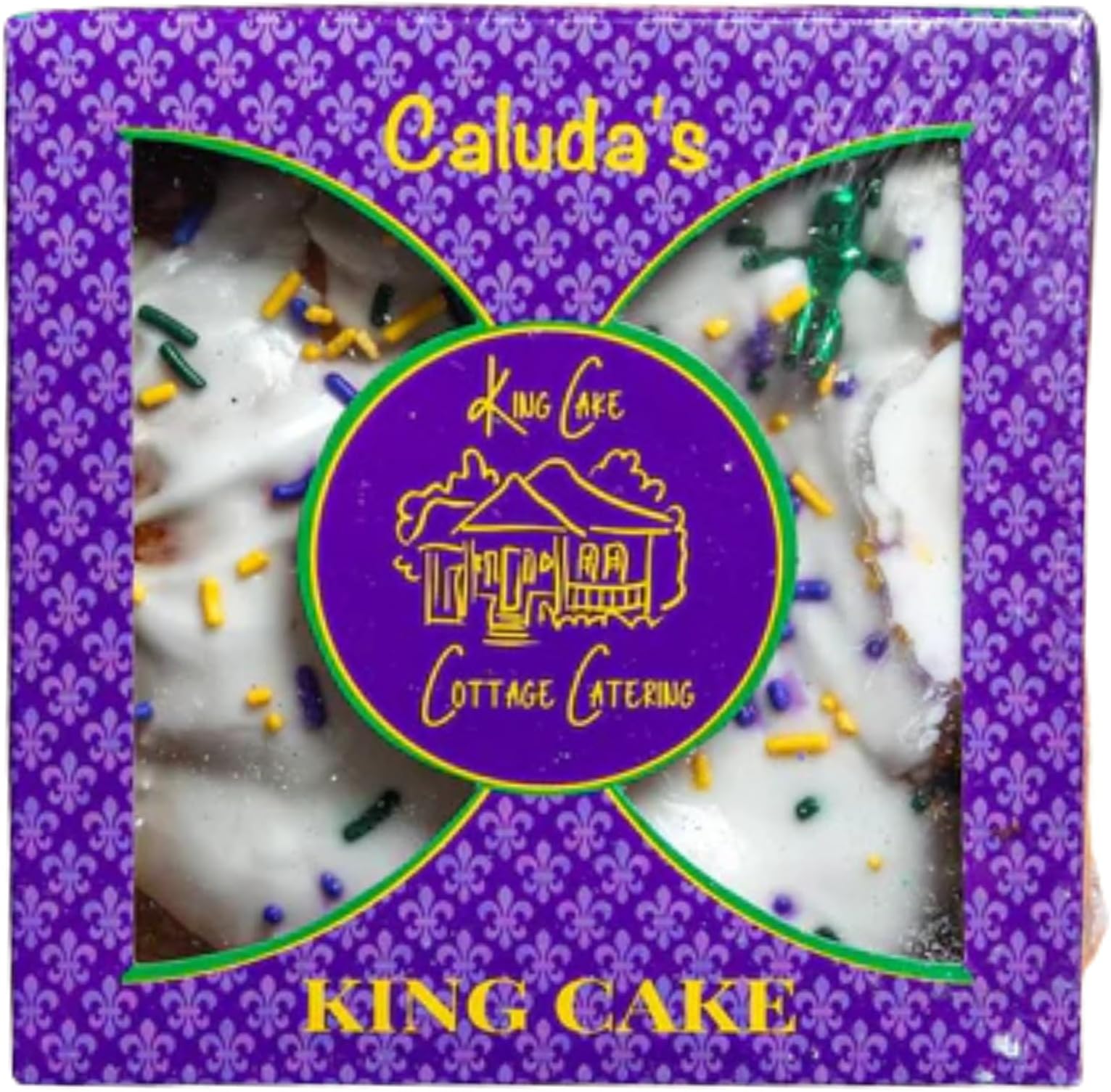 Caluda's Mini 4oz King Cake - Delicious Mardi Gras Treat White