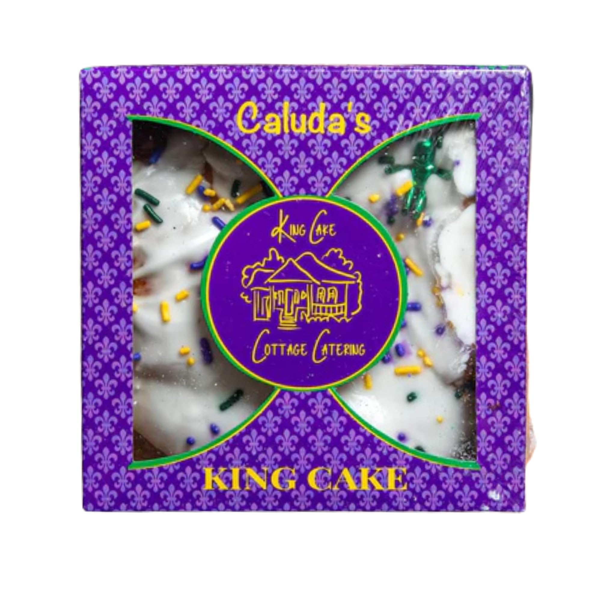 Caluda's Mini 4oz King Cake - Delicious Mardi Gras Treat White