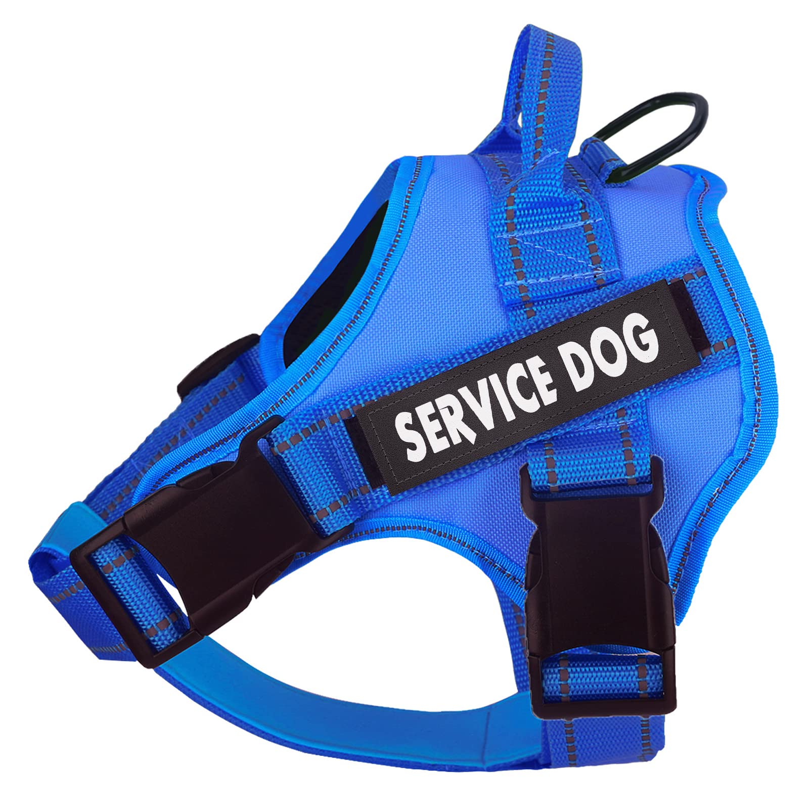 voopet Pettorina per cani di servizio, supporto emotivo, pettorina riflettente traspirante e regolabile anti-tiro, per cani di taglia piccola, media e grande (con 4 etichette rimovibili)