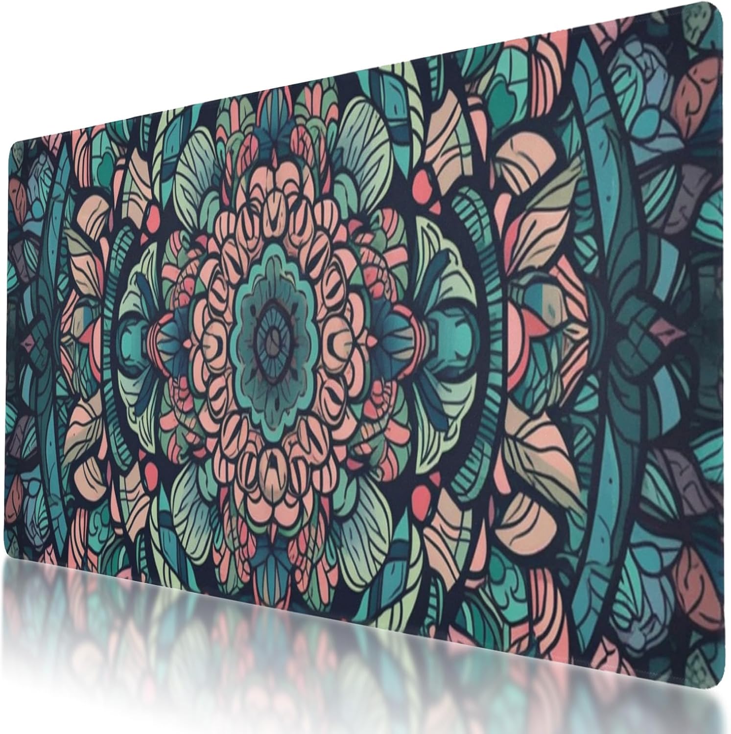 Colorful Mandala XL Mouse Pad - Non-Slip Desk Mat Protector for Gaming and Work, 31.5 X 11.8 Inch