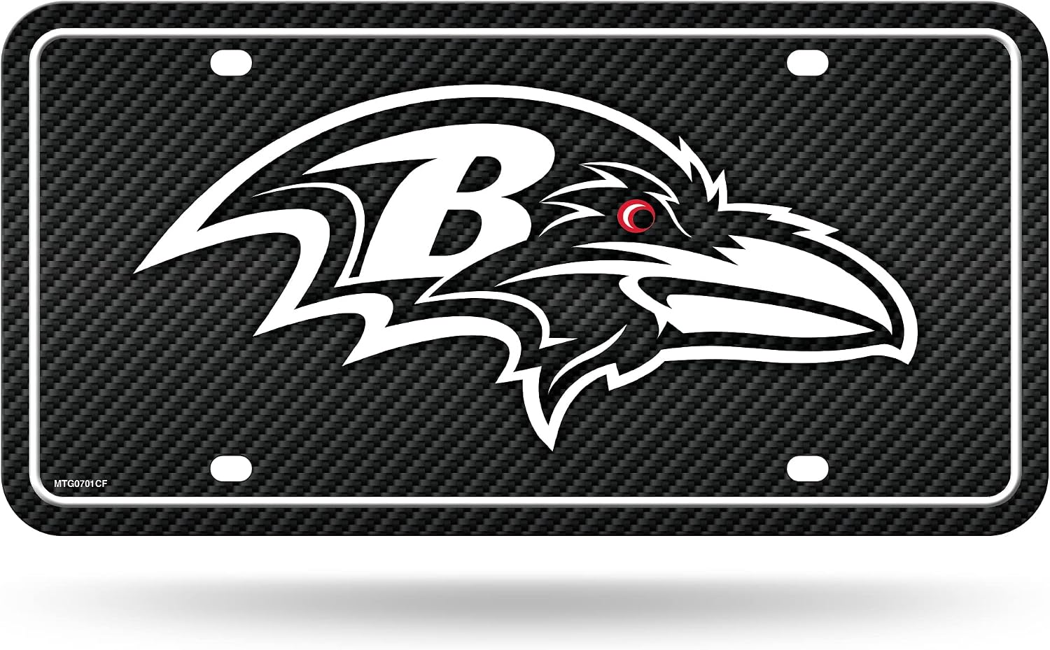 Rico Industries NFL Carbon Fiber Metal Tag Metal Auto Tag 8.5" x 11" - Great for Truck/Car/SUV