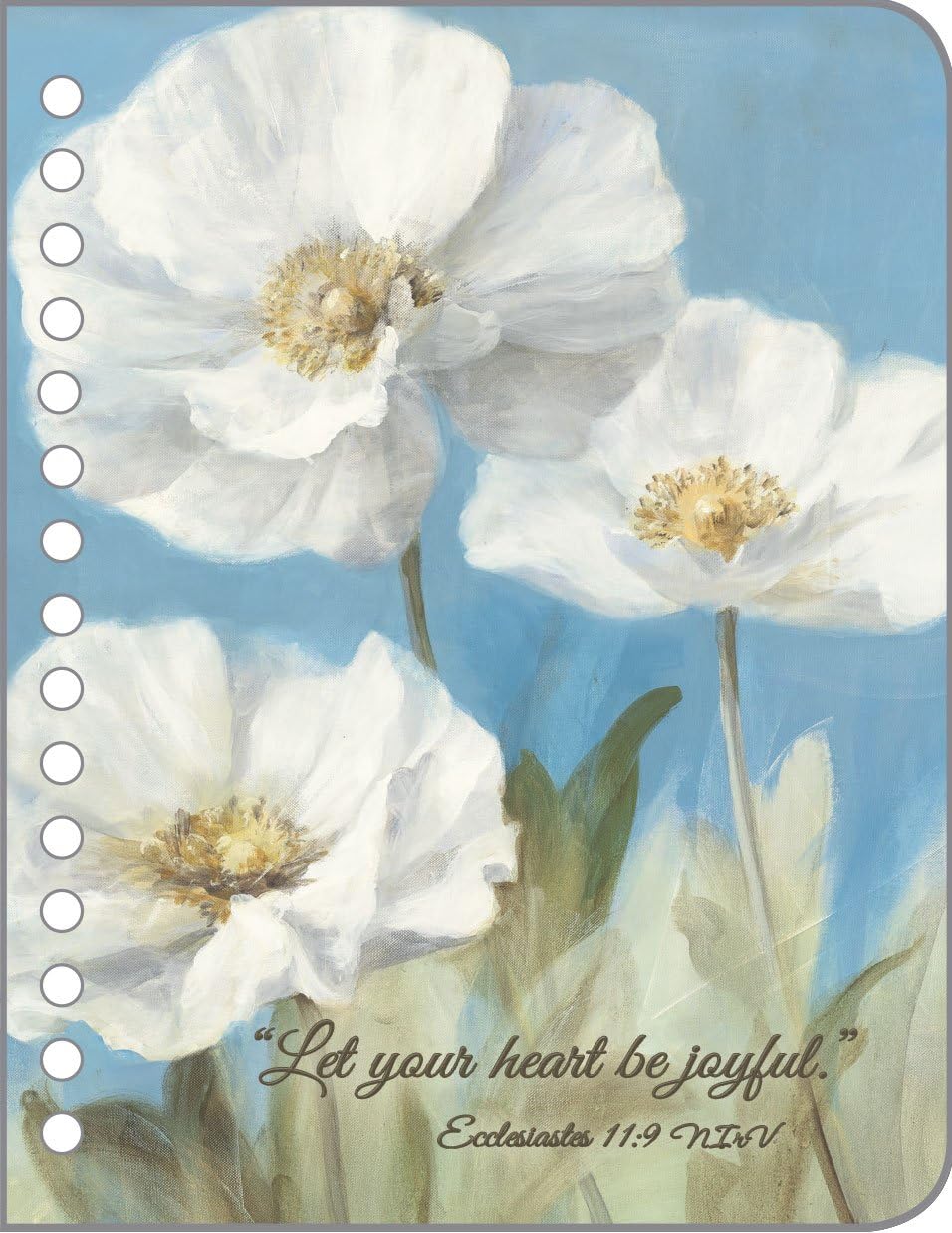 Legacy of Faith Pocket Spiral Notebook with Scripture, Anemones on Blue