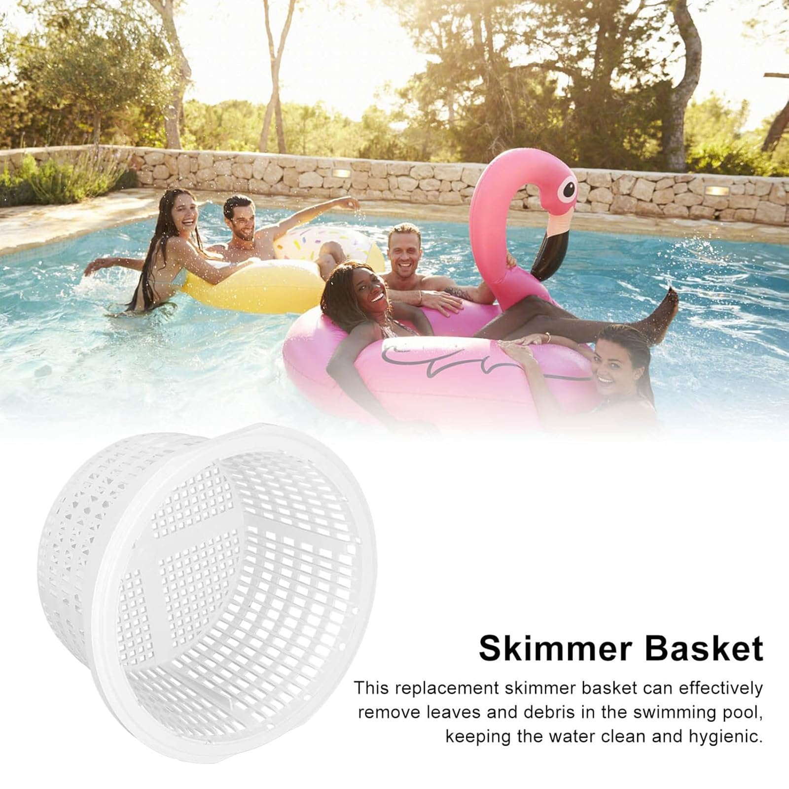 REGAPOG Panier Skimmer Piscine, Filtre Skimmer Piscine Panier 19cm - Accessoire De Remplacement pour Nettoyage Efficace De La Surface De l'eau, Durable Et Facile à Installer Panier De Skimmer Piscine