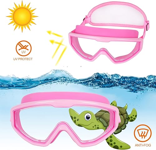 Miniatura 7 de Gafas de natación para niños de 4 a 12 años, gafas para niños pequeños sin tirones de pelo, gafas de natación con correa elástica,
